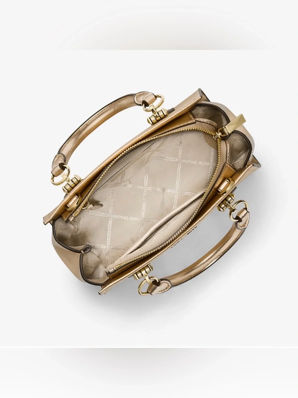 Michael Kors Metallic Gold Mini Saffiano Satchel